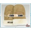 Handmade Fingerless Australia Merino Sheepskin Fur Leather Gloves Mittens
