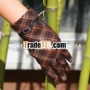 2013 Brown Twill Cotton Glove With Tie