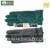 2013 Popular Style Ladies Suede With Houndstooth Fabric Back Leather Gloves -BFS13126