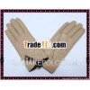 V068 fashion skin color lambskin leather gloves for women