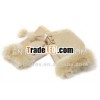 Rabbit fur fingerless leather gloves