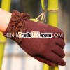 2013 Brown Cotton Glove With Ruffled Cuff