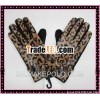 V190 wholesale cheap leopard leather gloves for woman with panther printed back