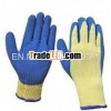 2yarns seamless knit cotton glove coated with natural latex