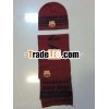 Barca fans knitted beanie and scarf