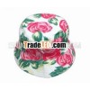 fashion child flower-strip reversible bucket hat