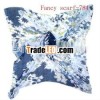 fashion square scarf with flowers pattern