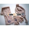 100% acrylic fashion hat winter hat gloves&scarf,