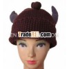 100% acrylic knit animal beanie with fleece lining