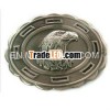 Rhodium plated alloy eagle buckle.