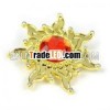 Golden plated Sun shaped with Red Rhinestone garment accessories buckle