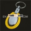 Fashion metal leather keychain/Promotional keychain leather metal