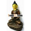 Wholesale buddha brass statue with 24k Gold