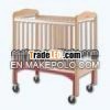 Wooden Rocking Baby Crib Bed with 4 wheels (WJ278353)
