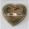 French style vintage heart-shaped wooden tray