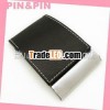 stainess and PU leather card holder
