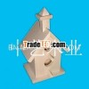 decorative wooden bird house of tower shape with stand