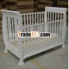 good quality & hot selling white wooden baby crib