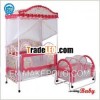 Deluxe baby cot with drawer mosquito net