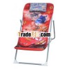 Cars heat transfer printing metal foldable adjustable kids lying chair kids chaise lounge chair for 