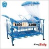 Hotsale swinging design baby cribs baby cot bedding set manufacture with wheels