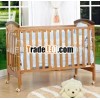 Wooden baby crib in originl wood color