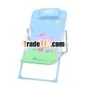 Pink pegga heat transfer printing metal foldable adjustable kids lying chair kids chaise lounge chai