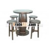 Antique Bar Table with four round chairs