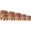 Set Of Elephants-Hand Carved Wooden Lac Animals Art Home Decoration Home Decor