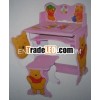 Kids Cute Adjustable Study Desk and Chair with All MDF