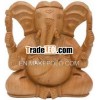 Hand carved Wooden Ganesha , Indian Sculpture Art Craft Wooden Craft