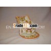Gold plated marble mobile stand with watch