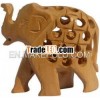 Hand Carved Wooden Elephant India Artifacts Arts Home Decoration Wooden Craft