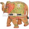 Handmade Painted Embossed Royal Elephant India Wood Art Home Decoration Wooden Craft