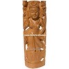 Hindu Deities Goddess Luxmi India Wood Carving Artefact Home Decoration Wooden Craft