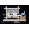 Mobile Stand With Photo Frame Wood White Wood