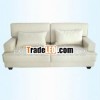 New! Hotel 2seater leather sofa with wooden leg and loose back cushion and loose seat cushion SO-062