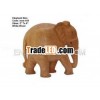 Wooden carving elephant figure sculpture