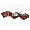 Wood Carved Box With Full Flower DesignBrass Work