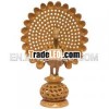 Hand Made Sculpture Dancing Hollow Peacock India Art Wood Gift Wooden Craft