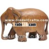 Hand Carved Wood Elephant Sculpture India Carving Art Craft Home Decor