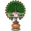 Peacock-Hand Carved Wooden Painted Birds Figures Gift Home Decor