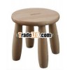 Small round solid wood kid stool