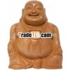 Hand Carved Wooden Laughing Buddha Figure Indian Art Home Decoration Home Decor