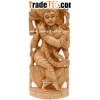 Handcrafted Wooden Krishna Hindu Sculptures Art Wood Carving Wooden Craft