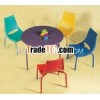 Round Colorful Plastic Table and Children Study Chairs for kindergarten