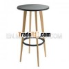 Fashion PP wood round high bar table