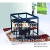 Hot sale square iron frame bar table/ pub table with glass top