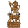 Hand Carved Wooden God Shiva Figure Indian Art Gift Wooden Craft