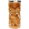 Wooden Craft Handcrafted Wooden Goddess Lakshmi Hindu Sculpture Art Handicraft